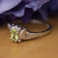 thumbnail image 6 of 14k White Gold Oval Peridot And Diamond Satin Finish Ring, 6 of 8