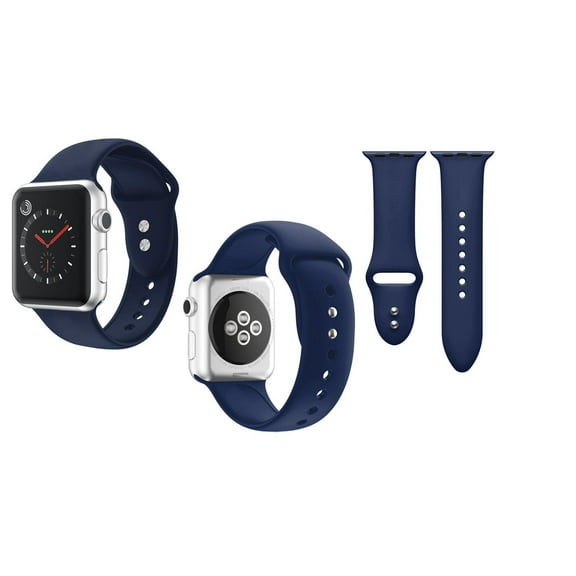 SPYCASE Apple Watch Band 38/40/41mm Series SE 8 7 6 5 4 3 2 1 Blue 3pcs Adjustable Size Silicone Bands (Sm-Med & Med-Lg Wrist Lenght)