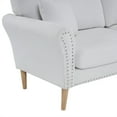 thumbnail image 5 of 83.5" Modern Loveseat Sofa, Upholstered Burlap Fabric 2-Seat Sofa Couch with Back Cushions and Pillow, love seat Small Space Sofa for Living Room Apartment Bedroom Dorm Office, Off-White, 5 of 9