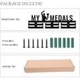 thumbnail image 4 of Wood My Medals Medal Holder Medal Hanger Display Rack Sport Medal Hanging Athlete Awards Wall Mounted Decor Stand over 30 Medals for Competition Ribbon Medals Medalist Black 15.7x5.9Inch DIY, 4 of 8