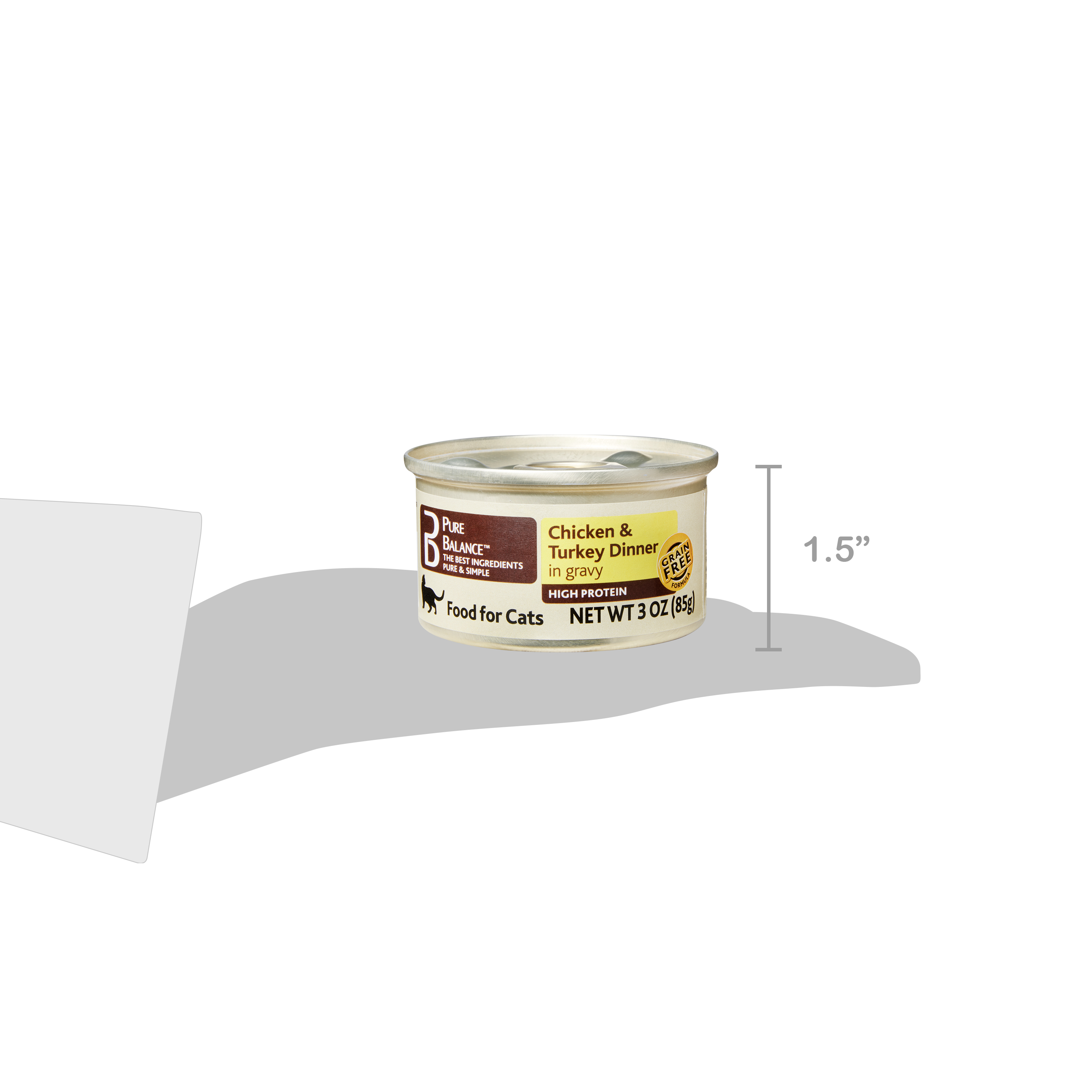 Pure Balance Chicken & Turkey Dinner Cuts Wet Cat Food, GF, 3 oz Can