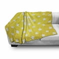 thumbnail image 2 of Yellow Soft Flannel Fleece Throw Blanket, Bursting Vibrant Hanging Stars Fun Retro Kids with Graphic Design Print, Cozy Plush for Indoor and Outdoor Use, 70" x 90", White Yellow, by Ambesonne, 2 of 5