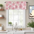 thumbnail image 2 of Pink Rose Floral Valance Curtain Flowers Leaves Pastoral Plant Classic Window Valances Rod Pocket Short Curtains Window Treatments for Kitchen Bedroom Bathroom Laundry 42" x 18", 2 of 9