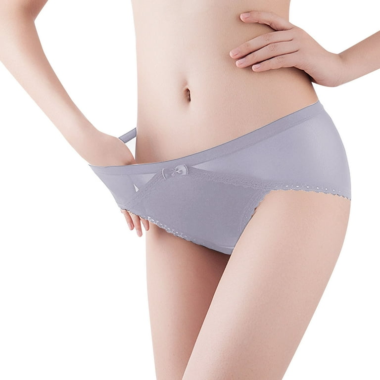 LBECLEY Cotton Womens Underwear High Womens Traceless Comfortable  Breathable Crotch Breathable Mesh Panties Cotton Panties Mid Waist Womens  Panties Underwear Women Size 9 Silver L 