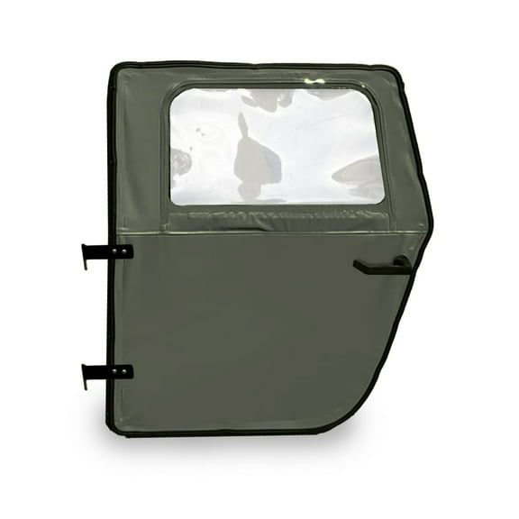 Federal Military Parts New Military Canvas Doors, Single 1pc, Rear LEFT, Compatible with HUMVEE, Green, Includes Handles and Hinges