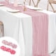 thumbnail image 1 of Camino de mesa de San Valentín Boho poliéster plisado 70,87in rosa • Mantel de textura arrugada • Decoración romántica para fiestas de boda en casa, eventos, cenas a la luz de las velas, 1 of 6