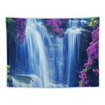 thumbnail image 5 of ERAPDAUR  Waterfall Tapestry Purple Forest Wild Flowers Floral Mountain Jungle Plants Nature Landscape Wall Hanging Bedroom Living Room Hanging Decorative Blanket 40x30inch, 5 of 6