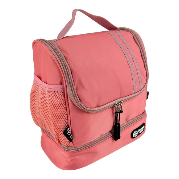 Lonchera Térmica Doble Piso Gran Tamaño Escolar American Bags color Rosa
