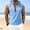 Sky Blue, variant on Men's Stand Collar Button Linen Tank Top Sleeveless Vest Henley T-Shirt Summer Breathable Tee Base Tops Army Green-A