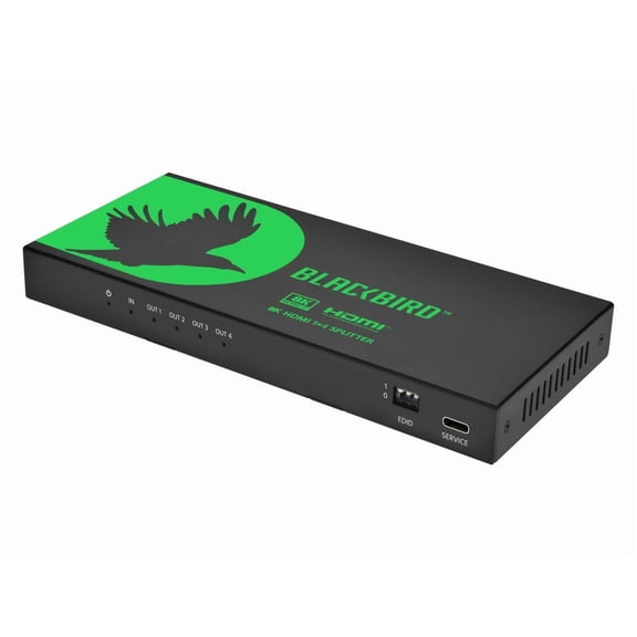 Monoprice Blackbird 8K60 1x4 HDMI Splitter With Audio Extraction, HDMI 2.1, HDCP 2.3, for Xbox, HDTV, Computer, Projector, PS4, Fire Stick