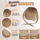 thumbnail image 3 of Pinza para el pelo con flequillo rosa, siete flequillos, cabello humano con flecos para mujer, 3 of 7