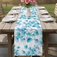 thumbnail image 4 of Spring Flowers Table Runner 70 Inches, Blue Botanical Watercolor Wildflowers Bed Runner Dresser Scarves Tabletop for Indoor Outdoor Parties/Ceremony/Banquet, 13" x 70", 4 of 9