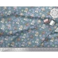 thumbnail image 3 of Soimoi Modal Satin Fabric Floral,Owl & Cow Cartoon Print Fabric by Yard 42 Inch Wide, 3 of 3