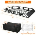 thumbnail image 3 of M optimized Roof Basket Cargo Carrier, 64"x39"x6" Universal 200LB Heavy Duty Roof Rack Basket with 15 Cubic Ft Waterproof Bag, Cargo Net, Ratchet Straps, Rooftop Cargo Carrier Luggage Holder, 3 of 7