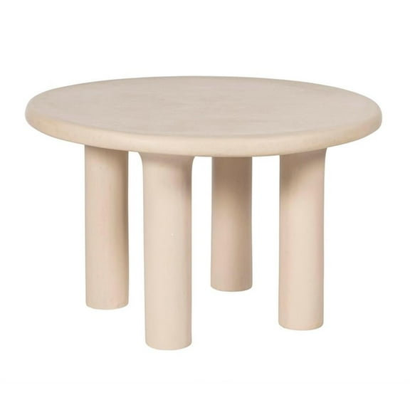 Pemberly Row Cream Textured Indoor / Outdoor 47 inch Round Dining Table