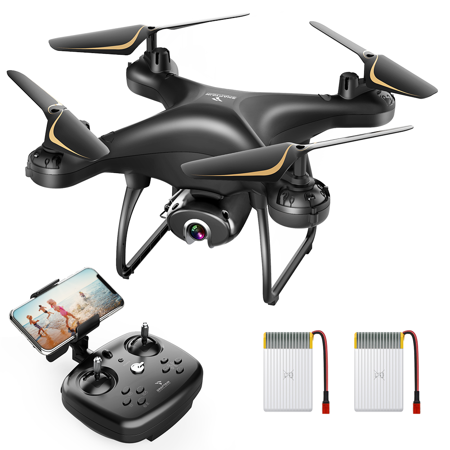 Snaptain SP650 Drones with 2K Camera for Adults 2 Batteries Offer 24 Mins Flight Time Black
