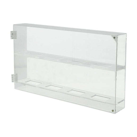 jinwen Acrylic Hockey Puck Display Case Clear Hockey Puck Display Stand for Bedroom 2Tier36.5x18.5x5.5cm