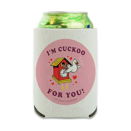 

I m Cuckoo For You Crazy Clock Funny Humor Can Cooler - Drink Sleeve Hugger Collapsible Insulator - Beverage Insulated Holder