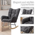 thumbnail image 4 of Leumius Rocking Chair Nursery,Teddy Upholstered Glider Rocker with High Backrest,Modern Rocking Accent Chairs Glider Recliner for Living Room, Nursery, Bedroom,Gray, 4 of 13