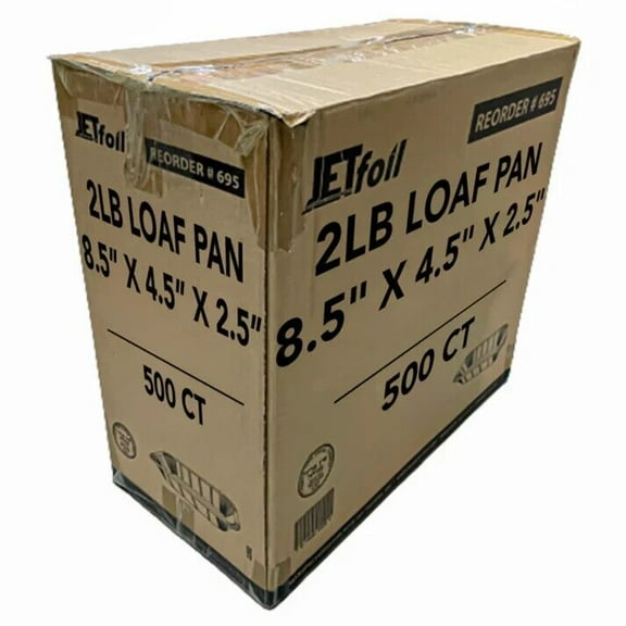 Wholesale Disposable Aluminum 2Lb Rectangular Loaf Pan 8.5'' X 4.5'' 500 CT Case