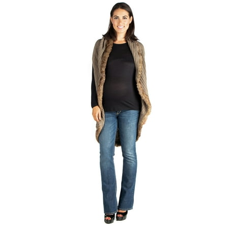 

24seven Comfort Apparel Ruched Sleeve Swing Maternity Tunic Top