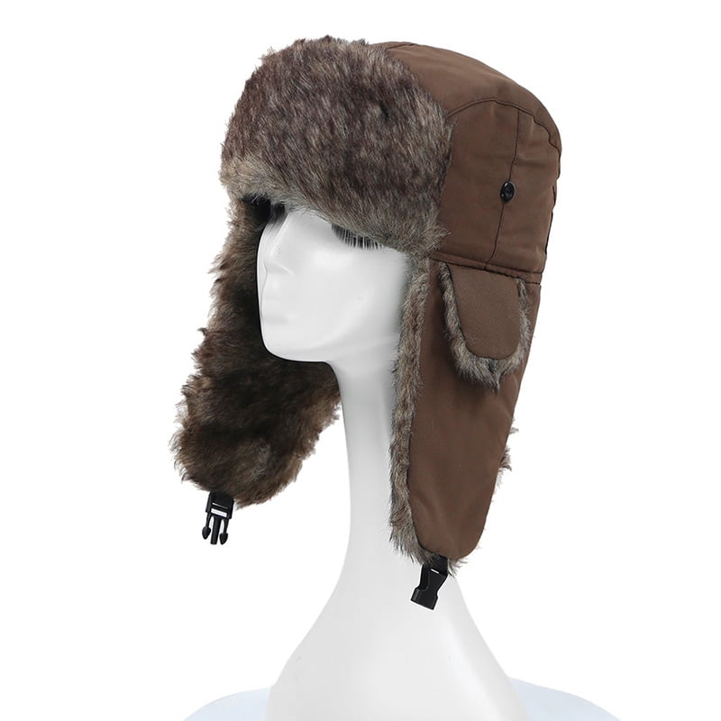 Unisex Men Women Russian Hat Trapper Bomber Warm Ear Flaps Winter Ski Hat Cap Headwear Walmart