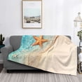 thumbnail image 2 of Fotbe Starfish On The Sand Beach Manta de Franela con Estampado, Manta Ultrasuave para Cama, Sofá, Auto, Hipoalergénica y Antibolitas-80"x60", 2 of 6