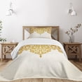 thumbnail image 3 of Ambesonne Victorian Quilted Bedspread Set 2 Pcs, Medieval Baroque Art, Twin Size, Pale Brown Cream, 3 of 6