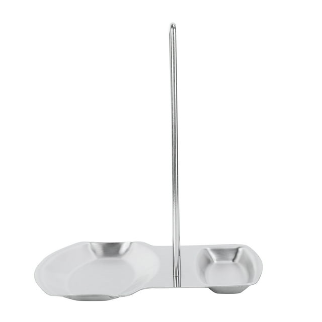 Soporte para sartenes de acero inoxidable, tapa para ollas, soporte para cucharas, herramienta de cocina, nuevo (plateado)