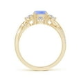 thumbnail image 2 of ANGARA Natural Cushion 1.05 ct Tanzanite and Half Moon Diamond Leaf Ring in 14K Yellow Gold for Women (Size-6mm) | December Birthstone, Anniversary, Jewelry Gift for Women | Natural Tanzanite Ring, 2 of 9