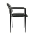 thumbnail image 5 of Boss Office Products Diamond Steel Office Caressoft Vinyl Stacking Chair with Arms, Black, 5 of 10