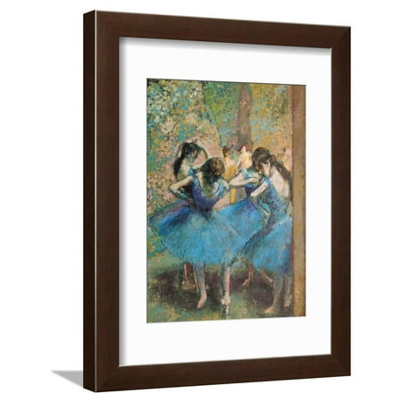 Dancers in Blue, c.1895 Traditional Ballet Figurative Framed Print Wall Art By Edgar