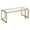 Espresso, variant on Evelyn&Zoe Oscar 45" Wide Rectangular Coffee Table in Brass