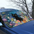 thumbnail image 3 of Xoenoiee Cat Daisy Flower Print Windshield Cover for Ice and Snow, Weather Resistant Winter Windshield Cover with Elastic Strap, Protects from Snow, Ice and Frost, 3 of 7
