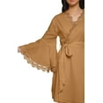 thumbnail image 4 of Moomaya Cotton Short Solid Bell&nbsp;Sleeves&nbsp;Robe&nbsp;For Women Bridesmaid&nbsp;Robe Bathrobes, 4 of 6