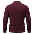 thumbnail image 4 of Aimik Polo Shirts for Men Long Sleeve Ribbed Texture Button Placket Casual Solid Shirts Fall Winter Lightweight Cozy Collared Tops, 4 of 6