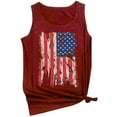 thumbnail image 2 of OAVQHLG3B 4th of July Outfits for Women American Flag T Shirt O-Neck Sleeveless Patriotic Shirts Flag Print Tank Tops Shirts, 2 of 3