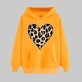 thumbnail image 2 of Goodeals Saving,Valentines Sweatshirts for Women Trendy Leopard Love Heart Grahic Hoodies Long Sleeve Loose Casual Sweatshirt with Pockets(Yellow,L), 2 of 5