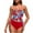 #318 Red, variant on Women's 2 Piece Bandeau Swimsuit with Adjustable Drawstring, Tummy Control Push Up Ruched Tankinis, Disty Bath Suit,Red,XL