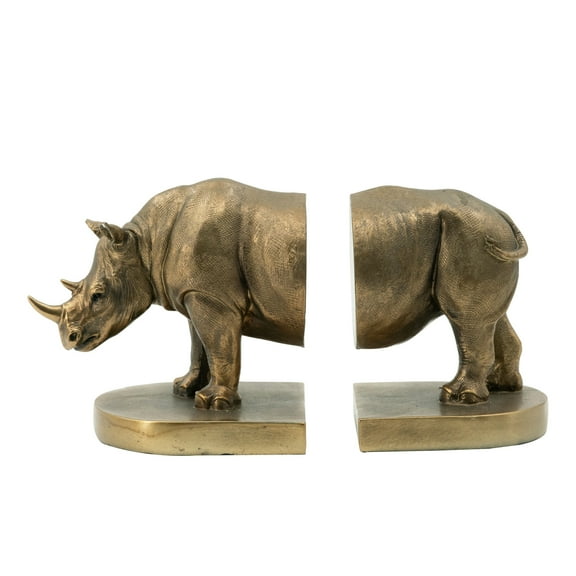 S/2 11 x 4.5 x 6" Rhino Bronze Bookends 6S/Ctn