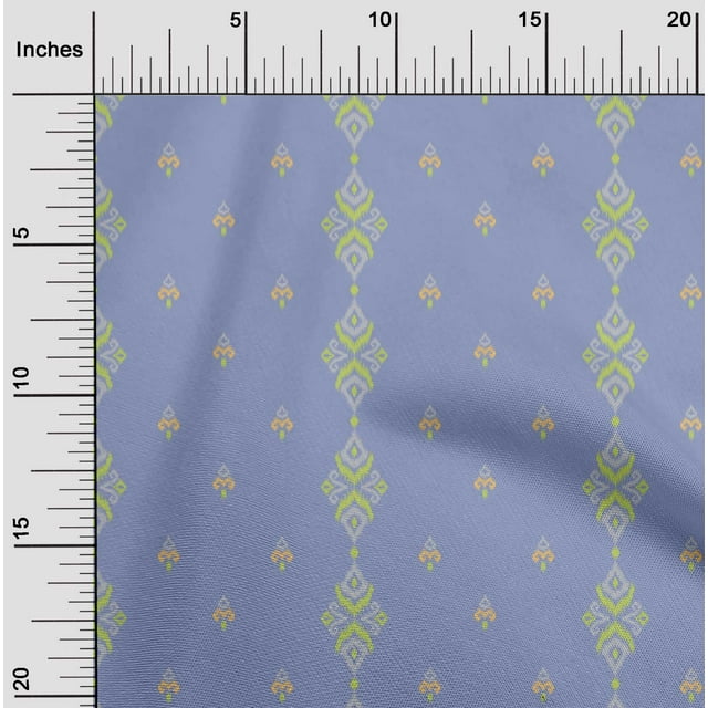 oneOone Cotton Silk Fabric Stripe & Swirl Ikat Decor Fabric Printed BTY 42 Inch Wide