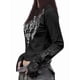 thumbnail image 3 of Camisetas Gráficas para Mujeres, Adolescentes, Estética Grunge, Gótica, Y2k, Básica, de Punto, Larga, Otoño. Negro XL, 3 of 8