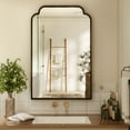 thumbnail image 2 of BEAUTYPEAK 24"x36" Arched Bathroom Mirror with Curved Top Modern Decorative Wall Mirror with Deep Frame, Black, 2 of 6
