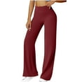 thumbnail image 5 of ABATAB Wide Leg Yoga Pants for Women Stretchy Butt Lifting Gym Athletic Pants Soft High Waisted Casual Cycling Workout Pants(X-Large,Red), 5 of 7