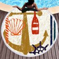 thumbnail image 1 of Lofaris Poolside Scene Oceanic Summer Vibe Round Beach Towel, 1 of 4