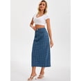 thumbnail image 2 of DARING DIVA Women's Denim Ripped Holes Back Slit Midi Jean Skirts Small Vintage Blue, 2 of 7