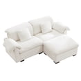 thumbnail image 4 of 2 Seater Deep Seat Cloud Like Sectional Couch With Storage Space Under Each Seat, Modular Sectional Sofa with Storage Reversible Ottoman, 4 of 5