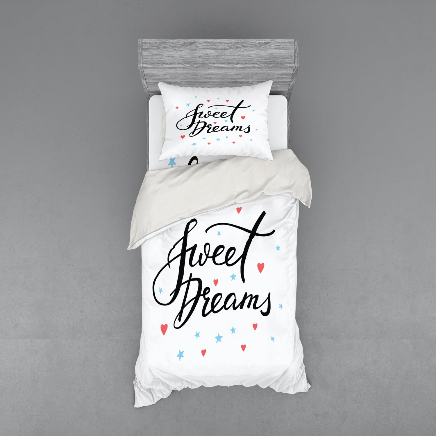 Saying Duvet Cover Set, Hand Written Style Motivational Words