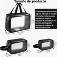 thumbnail image 2 of Bolsa de cosméticos transparente, juego de 3 piezas de capacidad súper grande PVC impermeable, puede llevar bolsas de cosméticos (negro), 2 of 4