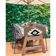 thumbnail image 3 of Fsddascl Brown Boho Outdoor Tablecloth - 52x70 Inch Rectangle Dining Table Cover, Farmhouse Aztec Southwest Ethnic Geometric Waterproof Outdoor Table Cloth with Umbrella Hole & Zipper for Patio, 3 of 7